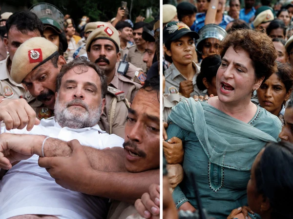 کاکروچ جنتا پارٹی کی حمایت میں احتجاج؛ راہول اور پریانکا گاندھی پر تشدد اور گرفتاری